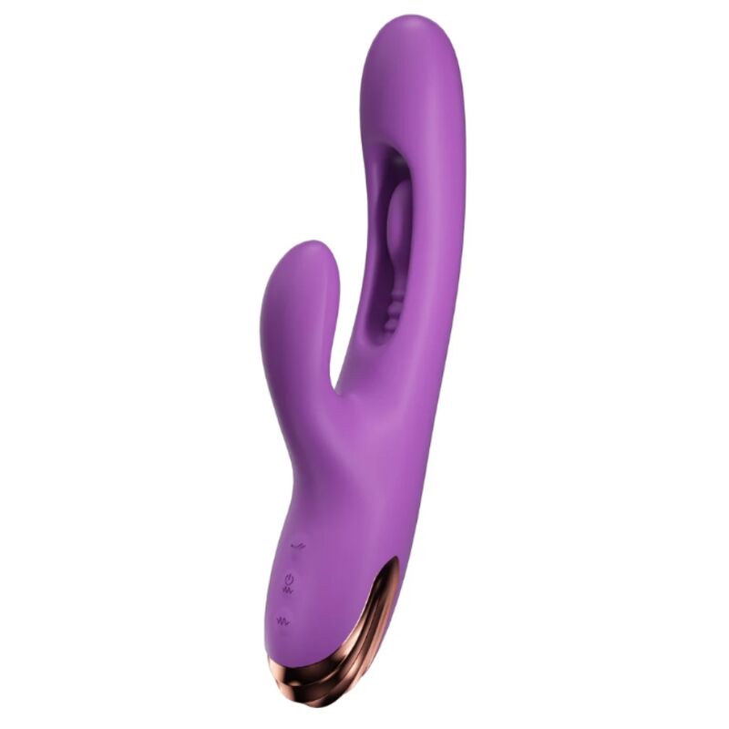 Vibrateur lapin violet, vue de profil sur toute sa longueur