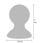 Schéma des dimensions taille L : hauteur 7 cm, diamètre du bulbe 5,5 cm