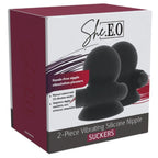 Emballage She.E.O 2-Piece Vibrating Silicone Nipple Suckers, vue de face