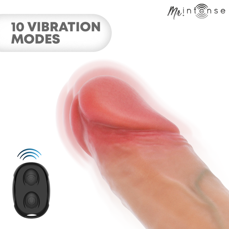 Gaine à pénis vibrante Arnold Mr Intense silicone avec téléc — vue trois quarts