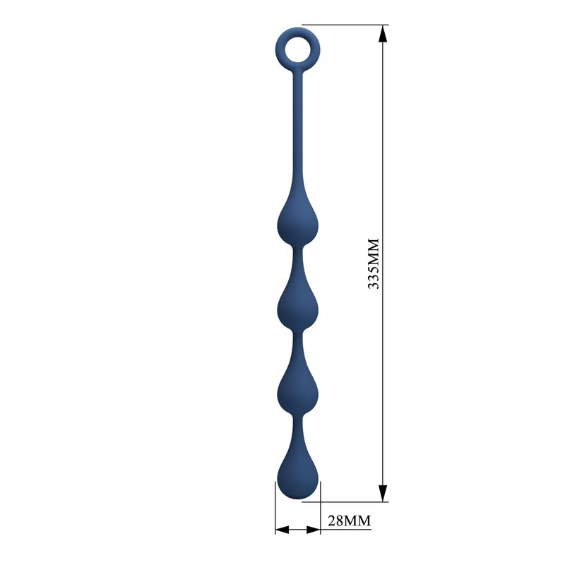 Perles anales MR Play bleues en silicone