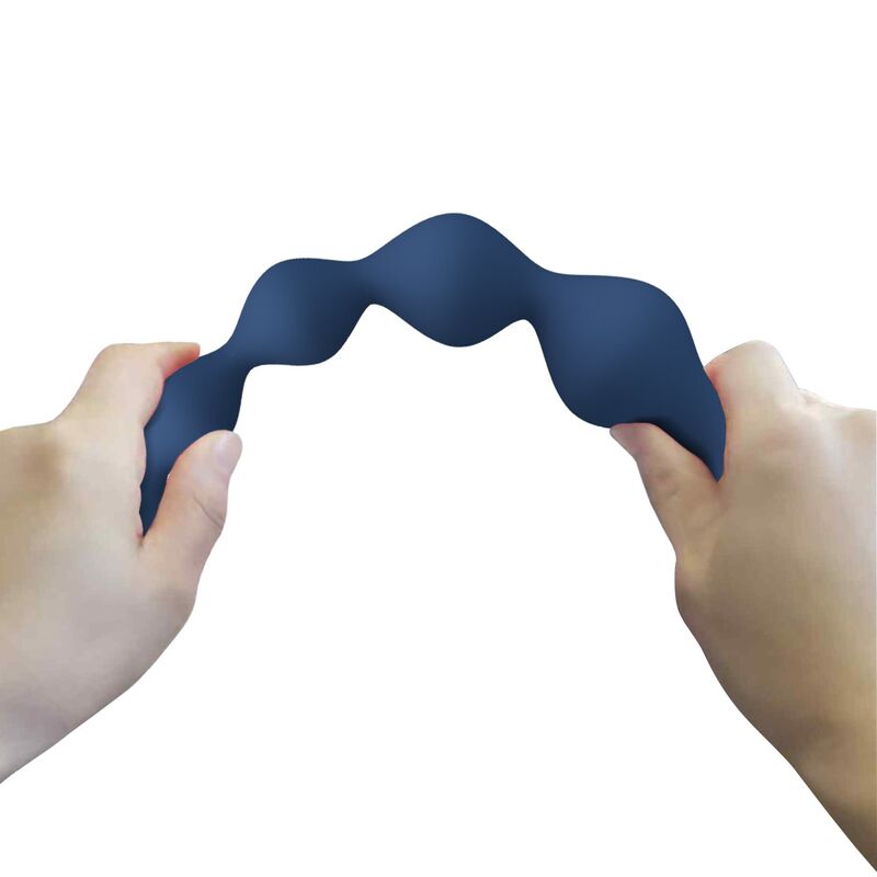 Blaue MR Play Analperlen mit Plug, 20,4 cm