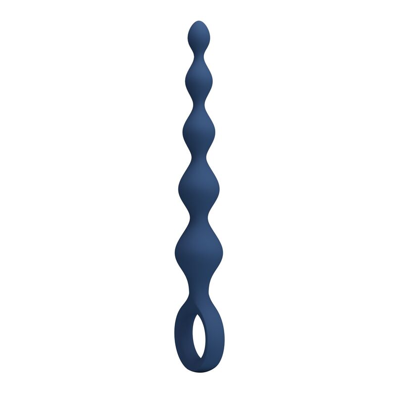 Blaue MR Play Analperlen mit Plug, 20,4 cm
