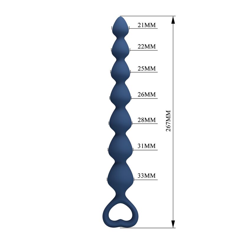 Perles anales MR Play bleues avec plug 26,7 cm