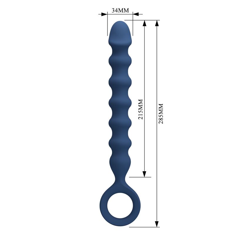 Perles anales MR Play bleues avec plug 28,5 cm