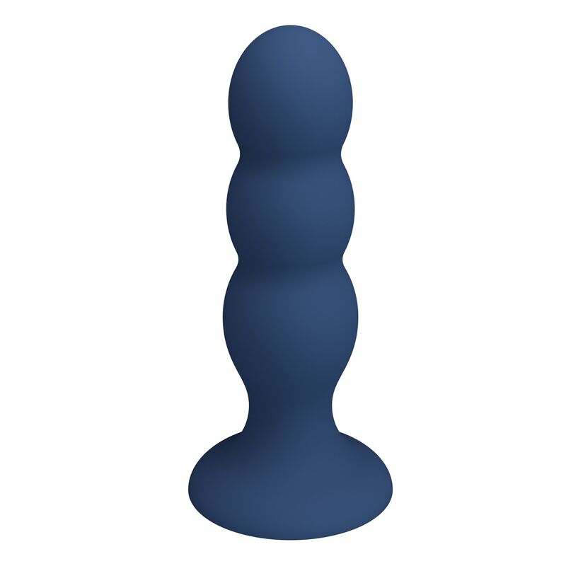 Plug anal MR Play bleu avec billes métalliques et ventouse