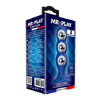 Plug anale MR Play blu con sfere metalliche e ventosa