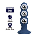 Plug anale MR Play blu con sfere metalliche e ventosa