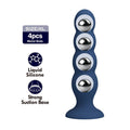 Plug anal MR Play bleu avec 4 billes métalliques et ventouse