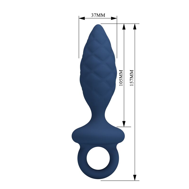 Plug anal texturé MR Play bleu avec anneau