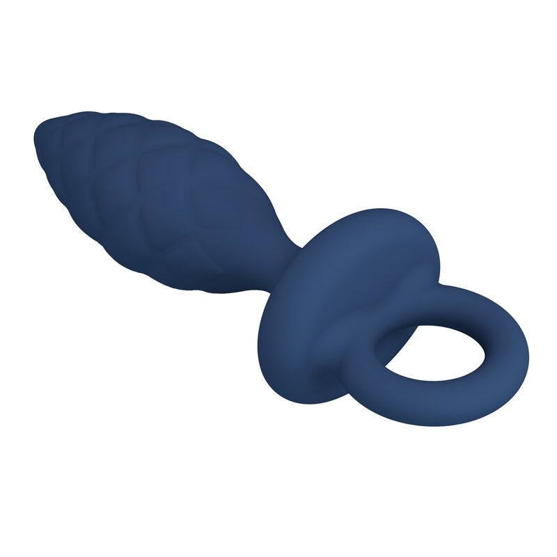 Plug anal texturé MR Play bleu avec anneau