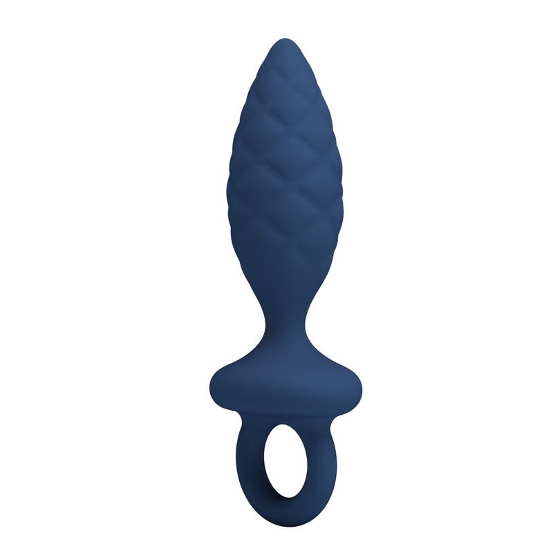 Plug anal texturé MR Play bleu avec anneau