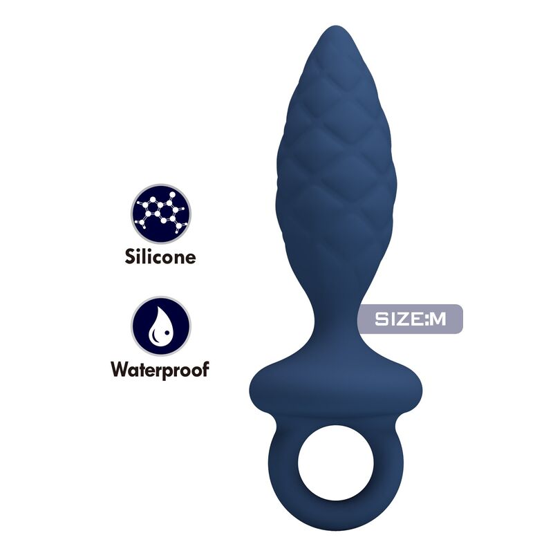Plug anal texturé MR Play bleu avec anneau