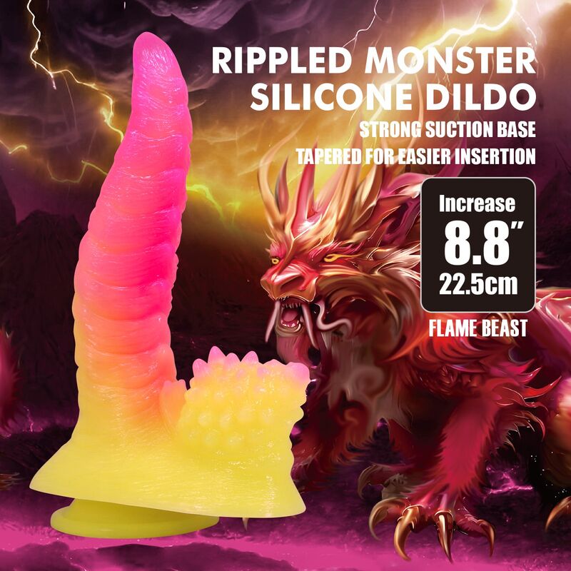 Gode fantasy Power Monsters Rippled Monster rose jaune 22,5 cm