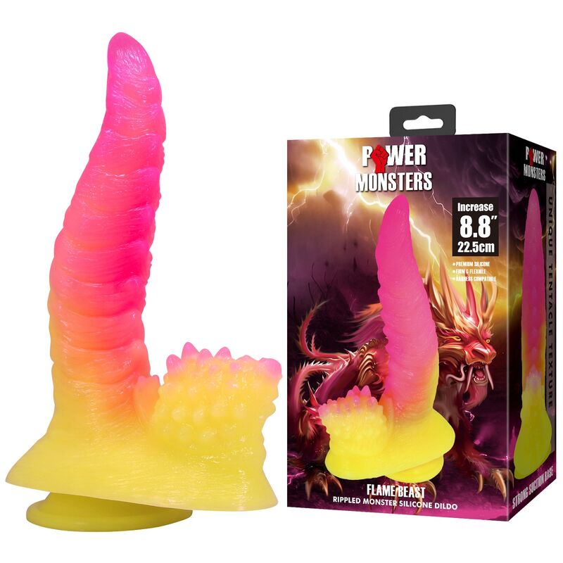 Gode fantasy Power Monsters Rippled Monster rose jaune 22,5 cm