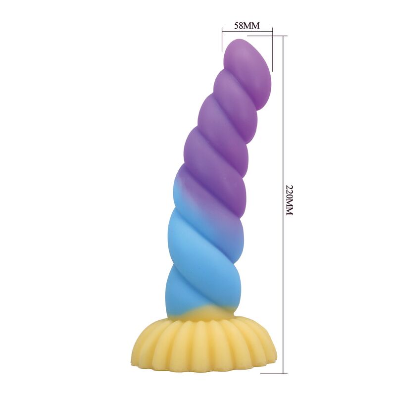 Dildo fantasy Power Monsters Unicorn tricolore 22 cm