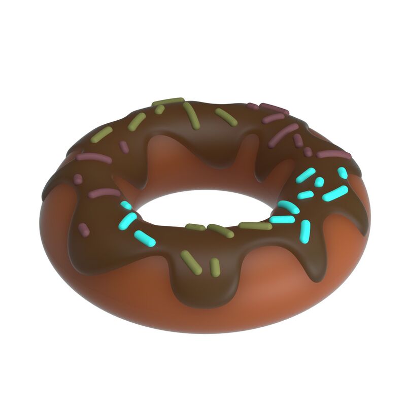 Anneau pénien Choco Super Donut marron vu en perspective