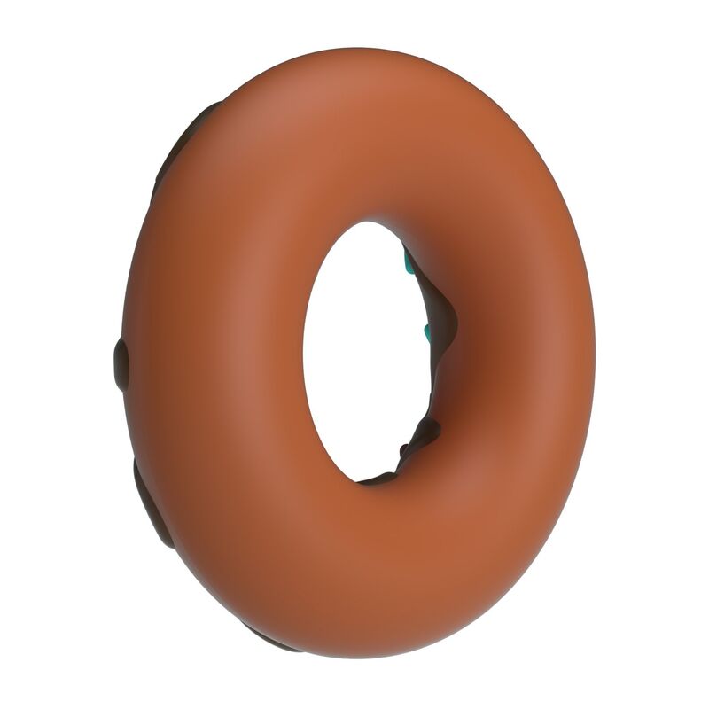 Dos lisse de l'anneau pénien Super Donut marron en silicone