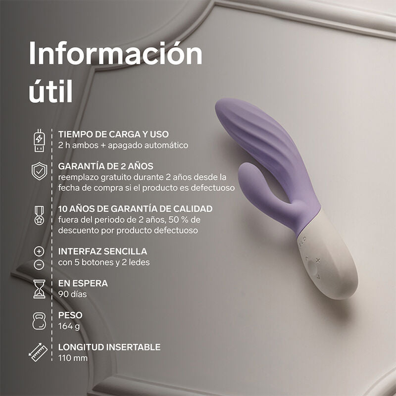 Vibromasseur Rabbit LELO Ina Twist Point G et Clitoris — vue de profil 2