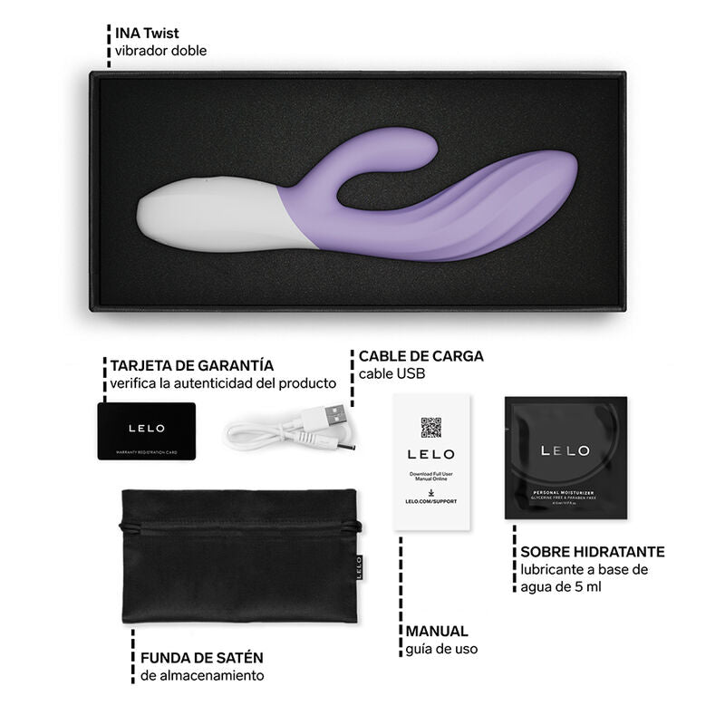 Vibromasseur Rabbit LELO Ina Twist Point G et Clitoris — vue principale 2