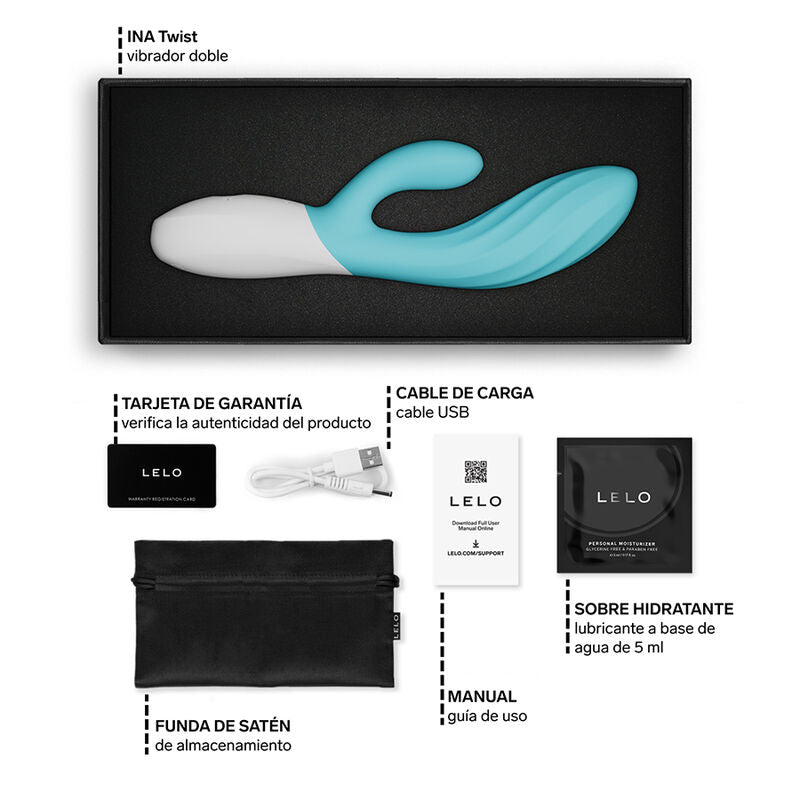Vibromasseur Rabbit LELO Ina Twist Point G et Clitoris — vue de dos