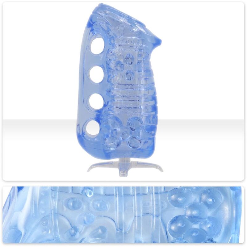 FleshSkins Grip Blue Ice avec vue de face et détail de la texture interne