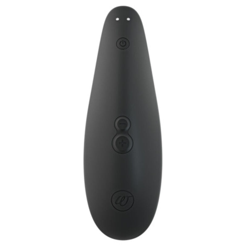 Vue arrière du Womanizer Classic 2 Noir, avec les boutons de réglage et les contacts de recharge.