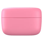 Étui rose fermé du Womanizer Snap Baie écrasée, avec le logo de la marque sur le couvercle.