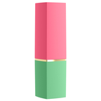 Womanizer Beauty vert et rose fermé, capuchon rose et base verte vus de trois quarts.