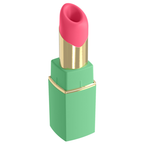 Womanizer Beauty vert et rose vu de trois quarts, embout rose et finition dorée visibles.