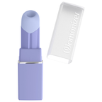 Womanizer Beauty lilas avec son capuchon transparent retiré et posé à côté.