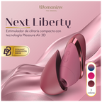Présentation du Womanizer Next Liberty Bordeaux, de la technologie Pleasure Air et des trois coloris.