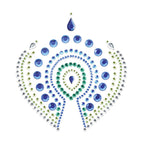 Bijou de corps Flamboyant Bijoux Indiscrets en strass bleus et verts en forme de goutte, parure adhesive scintillante a draper sur le pubis ou le decollete