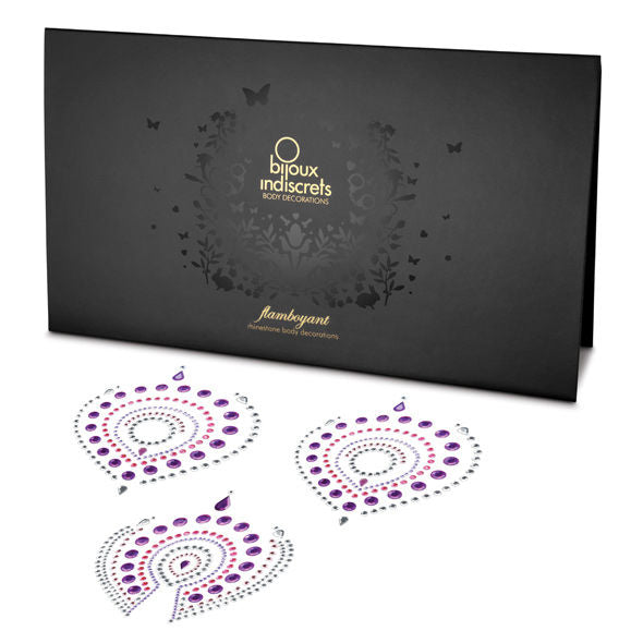 Cache-tétons bijoux corporels lilas et rose — détail produit