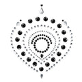 Bijou de corps Flamboyant Bijoux Indiscrets en strass noirs et transparents en forme de coeur, parure adhesive scintillante pour sublimer la poitrine ou le pubis