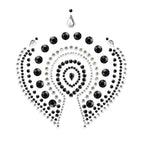 Bijou de corps Flamboyant Bijoux Indiscrets en strass noirs disposes en forme de coeur ouvert, decoration corporelle adhesive lumineuse pour decollete ou pubis