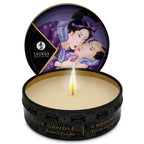 Bougie de massage Shunga fruits exotiques ouverte et allumée – sélection bundle