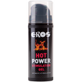 Gel stimulant clitoridien Eros Hot Power effet chauffant 30 ml, flacon noir a pompe avec visuel de flammes, sensation immediate pour intensifier l'excitation feminine.