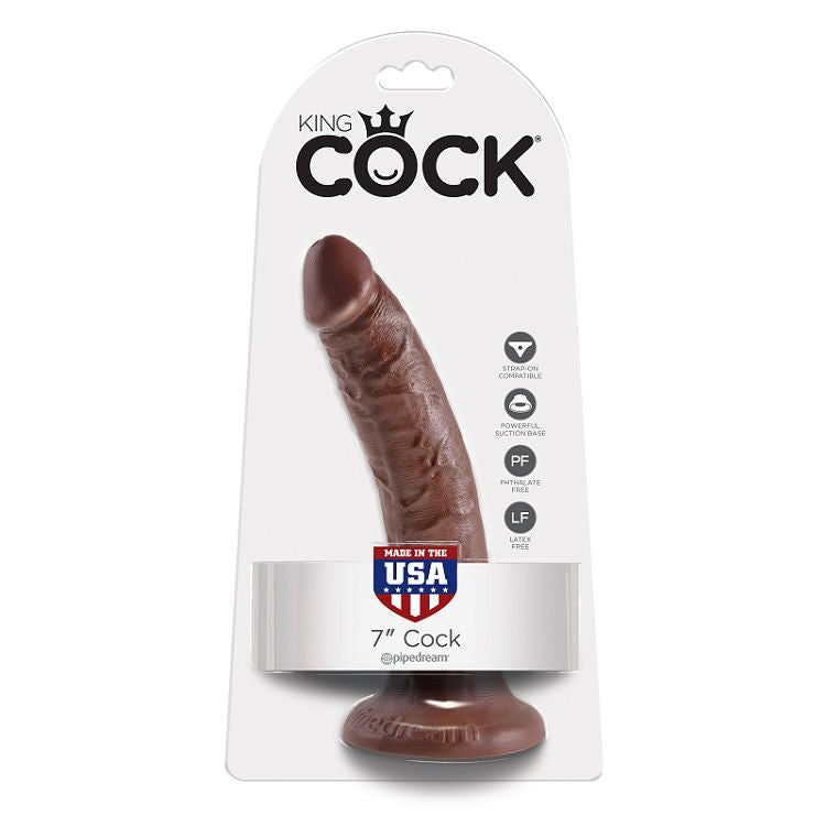 Gode réaliste veiné teinte chocolat à ventouse — détail produit