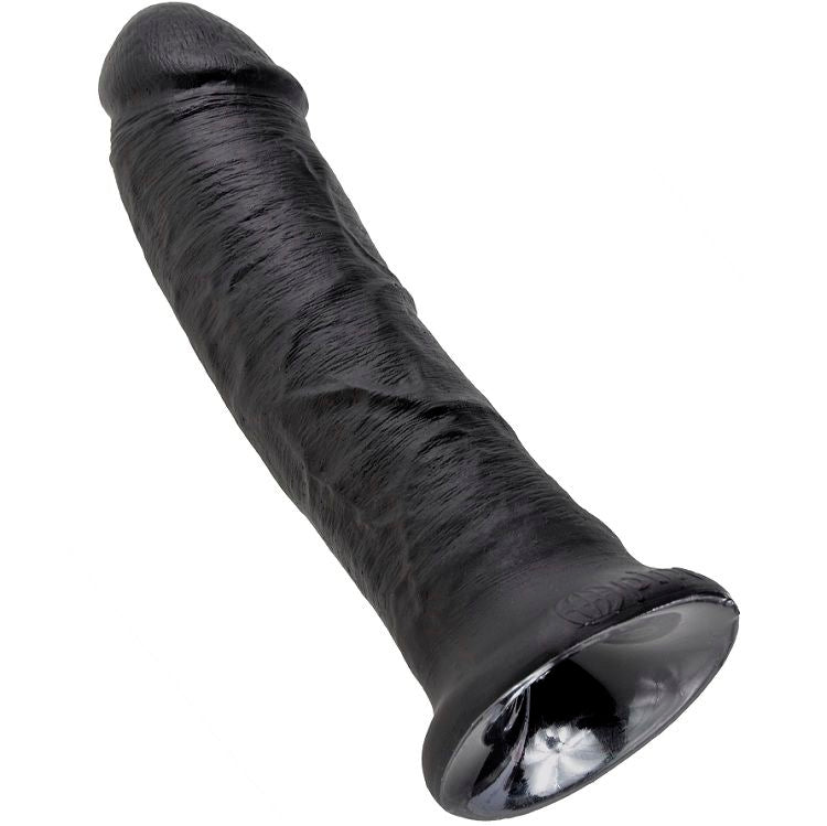 Gode réaliste noir format généreux à ventouse — vue de dos