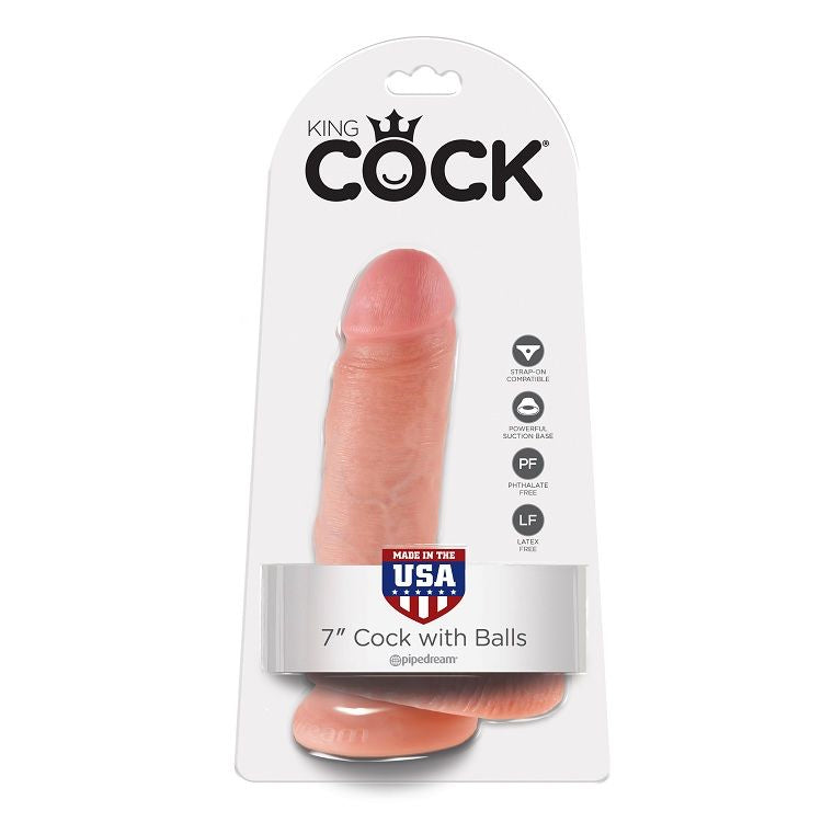 king cock 7 chair de gode avec boules 17 8 cm
