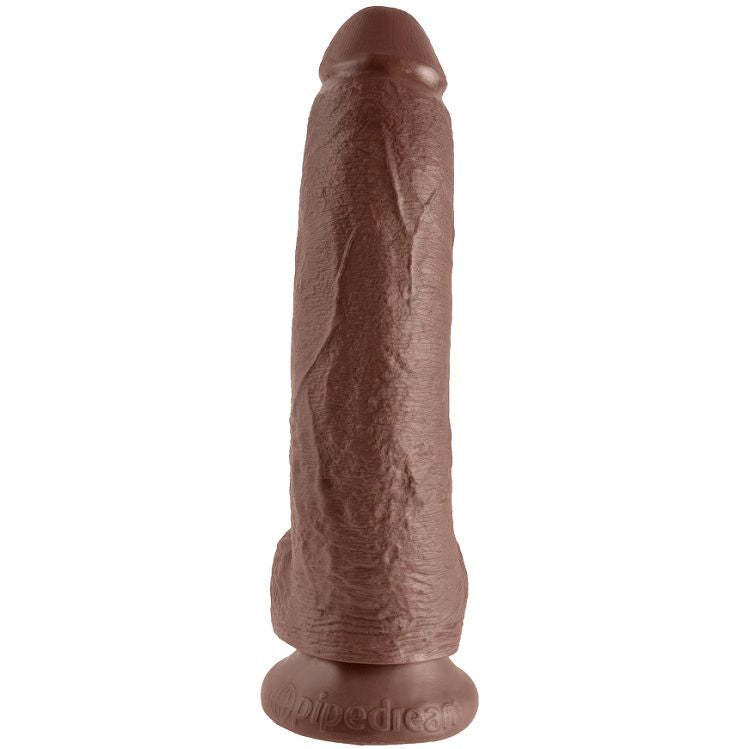 king cock 9 gode marron avec boules 22 9 cm