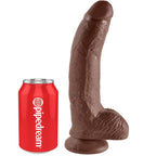 king cock 9 gode marron avec boules 22 9 cm