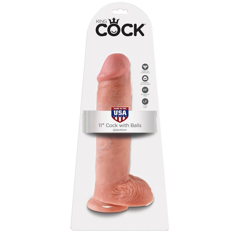 king cock 11 chair de gode avec boules 28 cm