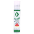 Flacon roll-on ID Frutopia Watermelon transparent, lubrifiant gourmand pasteque base eau naturellement sucre, bouchon vert et motif pasteque