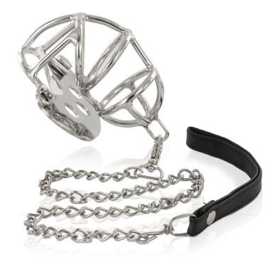 Cage de chasteté acier avec sangle de domination — vue principale