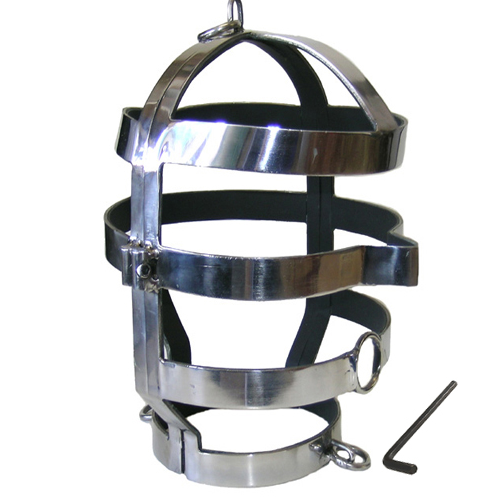 Masque de soumission en acier avec collier — vue principale