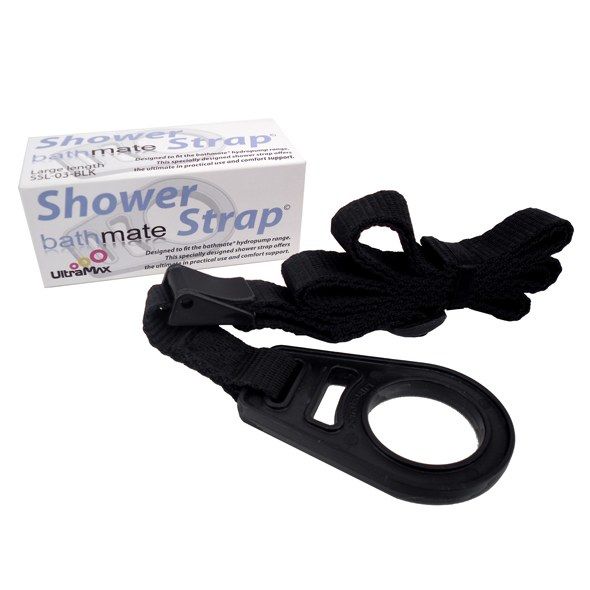 Harnais sangle Shower Strap Bathmate avec boucle et anneau de fixation, accessoire mains libres pour maintenir la pompe penienne dans le bain ou sous la douche