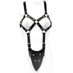 Harnais corps cuir femme réglable BDSM — détail produit