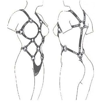 Harnais en cuir pour femme BDSM réglable S à — détail produit